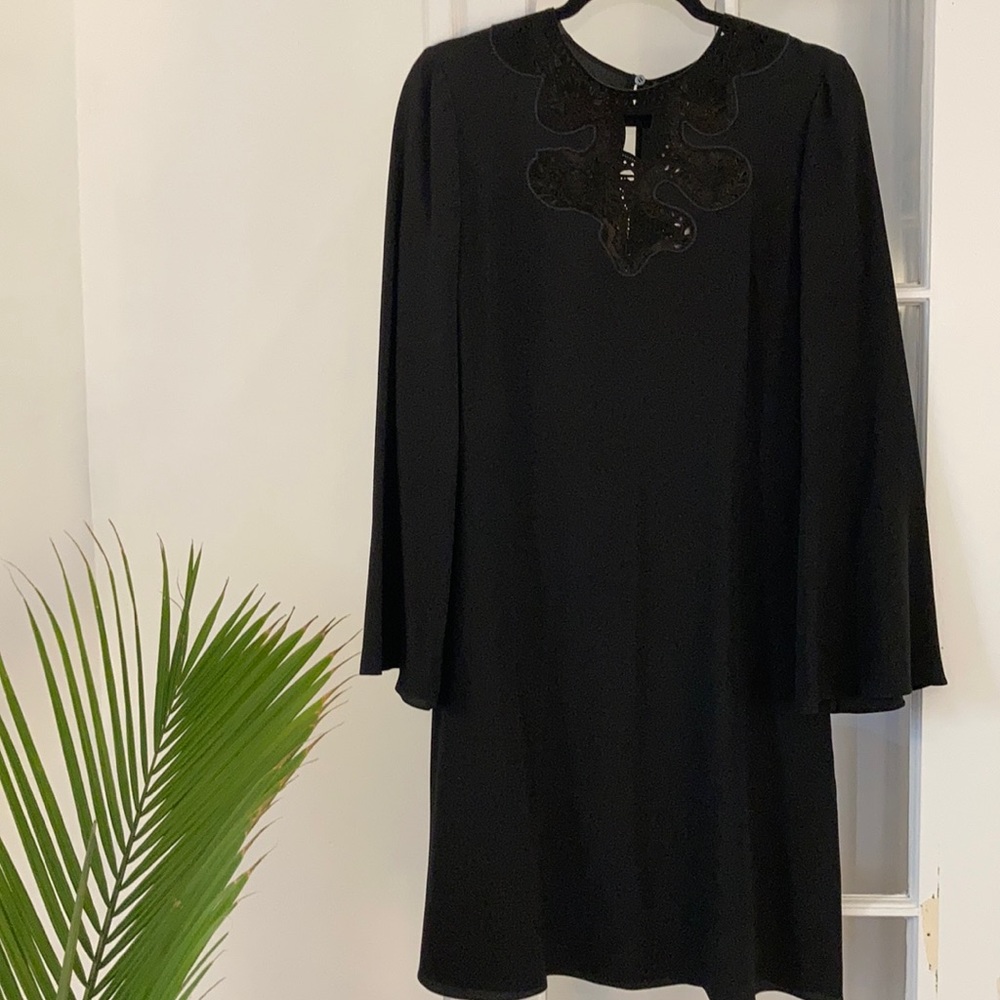 Roberto Cavalli Silk & Leather Detail Dress Made in Italy